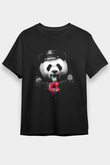 Panda Siyah Unisex Tişört T-Shirt - TişörtFabrikası