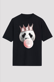 Panda Siyah Unisex Tişört T-Shirt - TişörtFabrikası