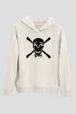 Papyonlu Kuru KafaBeyaz  Unisex Hoodie