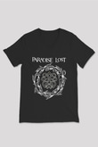 Paradise Lost Baskılı Unisex Siyah V Yaka Tişört - Tshirt