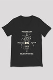 Paradise Lost Baskılı Unisex Siyah V Yaka Tişört - Tshirt