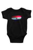 Paraguay Bayrağı Baskılı Unisex Siyah Bebek Body - Zıbın