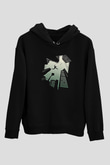 Parkour Baskılı Unisex Siyah Kapüşonlu Sweatshirt