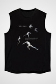 Parkour Baskılı Unisex Siyah Kolsuz Tişört