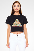 Parks and Recreation Siyah Crop Top Tişört