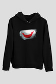 Paskalya Adası - Easter İsland Bayrağı Baskılı Unisex Siyah Kapüşonlu Sweatshirt