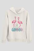 Paskalya Baskılı Beyaz Unisex Kapüşonlu Sweatshirt