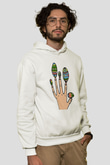 Paskalya Baskılı Beyaz Unisex Kapüşonlu Sweatshirt