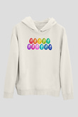 Paskalya Baskılı Beyaz Unisex Kapüşonlu Sweatshirt