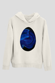 Paskalya Baskılı Beyaz Unisex Kapüşonlu Sweatshirt