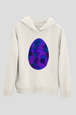 Paskalya Baskılı Beyaz Unisex Kapüşonlu Sweatshirt