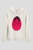 Paskalya Baskılı Beyaz Unisex Kapüşonlu Sweatshirt