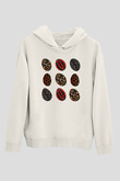 Paskalya Baskılı Beyaz Unisex Kapüşonlu Sweatshirt