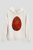 Paskalya Baskılı Beyaz Unisex Kapüşonlu Sweatshirt