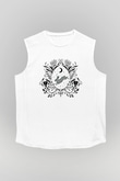 Paskalya Baskılı Beyaz Unisex Kolsuz Tişört - Tshirt