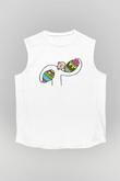 Paskalya Baskılı Beyaz Unisex Kolsuz Tişört - Tshirt