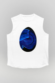 Paskalya Baskılı Beyaz Unisex Kolsuz Tişört - Tshirt