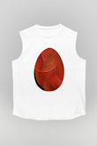 Paskalya Baskılı Beyaz Unisex Kolsuz Tişört - Tshirt