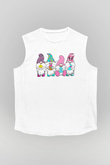 Paskalya Baskılı Beyaz Unisex Kolsuz Tişört - Tshirt