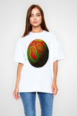 Paskalya Baskılı Beyaz Unisex Oversize Tişört - Tshirt