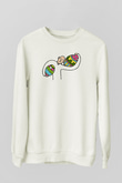 Paskalya Baskılı Beyaz Unisex Sweatshirt