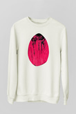 Paskalya Baskılı Beyaz Unisex Sweatshirt