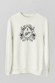 Paskalya Baskılı Beyaz Unisex Sweatshirt