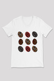 Paskalya Baskılı Beyaz Unisex V Yaka Tişört - Tshirt