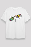 Paskalya Baskılı Unisex Beyaz Tişört - Tshirt