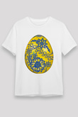 Paskalya Baskılı Unisex Beyaz Tişört - Tshirt