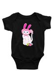 Paskalya Baskılı Unisex Siyah Bebek Body - Zıbın