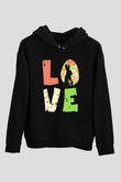 Paskalya Baskılı Unisex Siyah Hoodie