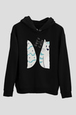 Paskalya Baskılı Unisex Siyah Hoodie