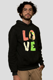 Paskalya Baskılı Unisex Siyah Hoodie