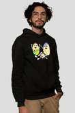 Paskalya Baskılı Unisex Siyah Hoodie