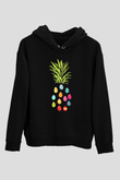 Paskalya Baskılı Unisex Siyah Hoodie