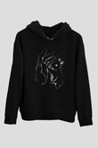 Paskalya Baskılı Unisex Siyah Hoodie