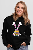 Paskalya Baskılı Unisex Siyah Hoodie