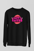 Paskalya Baskılı Unisex Siyah Sweatshirt