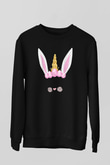 Paskalya Baskılı Unisex Siyah Sweatshirt