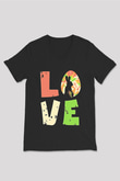 Paskalya Baskılı Unisex Siyah V Yaka Tişört - Tshirt