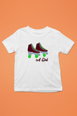Paten Baskılı Unisex Beyaz Çocuk Tişört - Tshirt