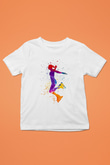 Paten Baskılı Unisex Beyaz Çocuk Tişört - Tshirt