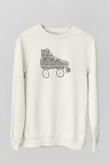 Paten Baskılı Unisex Ekru Sweatshirt