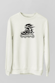 Paten Baskılı Unisex Ekru Sweatshirt