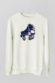 Paten Baskılı Unisex Ekru Sweatshirt