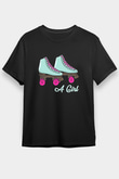 Paten Baskılı Unisex Siyah Tişört - Tshirt
