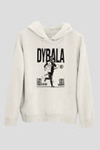 Paulo Dybala Baskılı Beyaz Unisex Kapüşonlu Sweatshirt