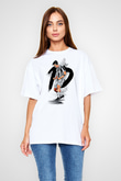 Paulo Dybala Baskılı Beyaz Unisex Oversize Tişört - Tshirt