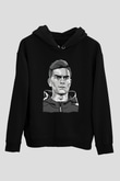 Paulo Dybala Baskılı Unisex Siyah Kapüşonlu Sweatshirt